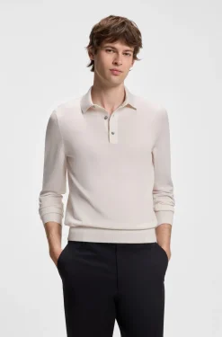 Regular-Fit Strick-Poloshirt aus Merino