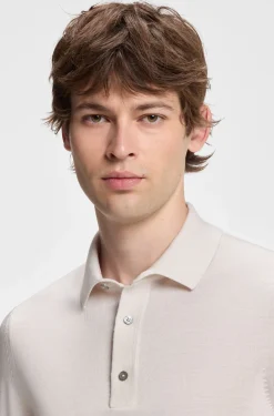 Regular-Fit Strick-Poloshirt aus Merino