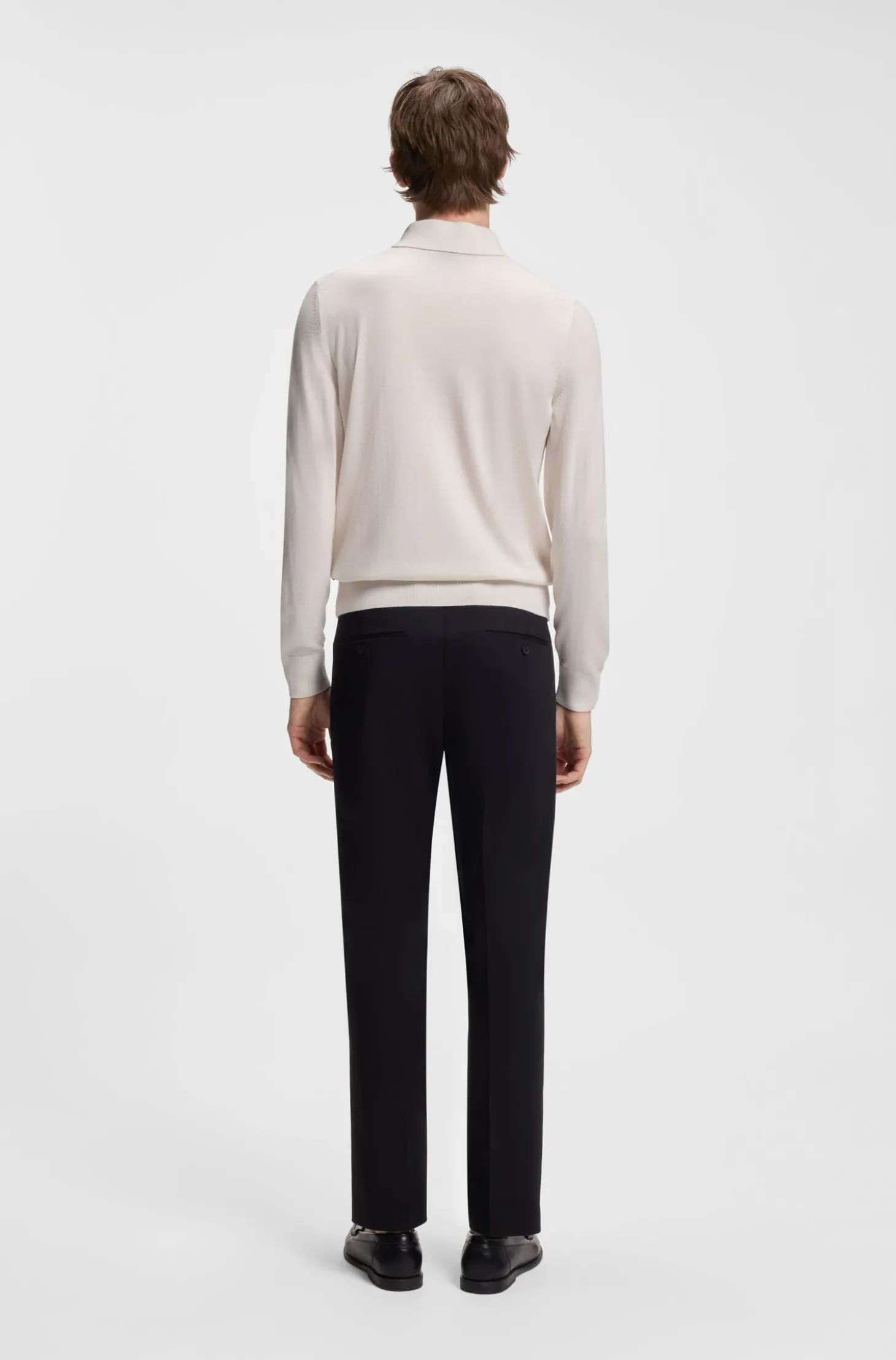 Regular-Fit Strick-Poloshirt aus Merino