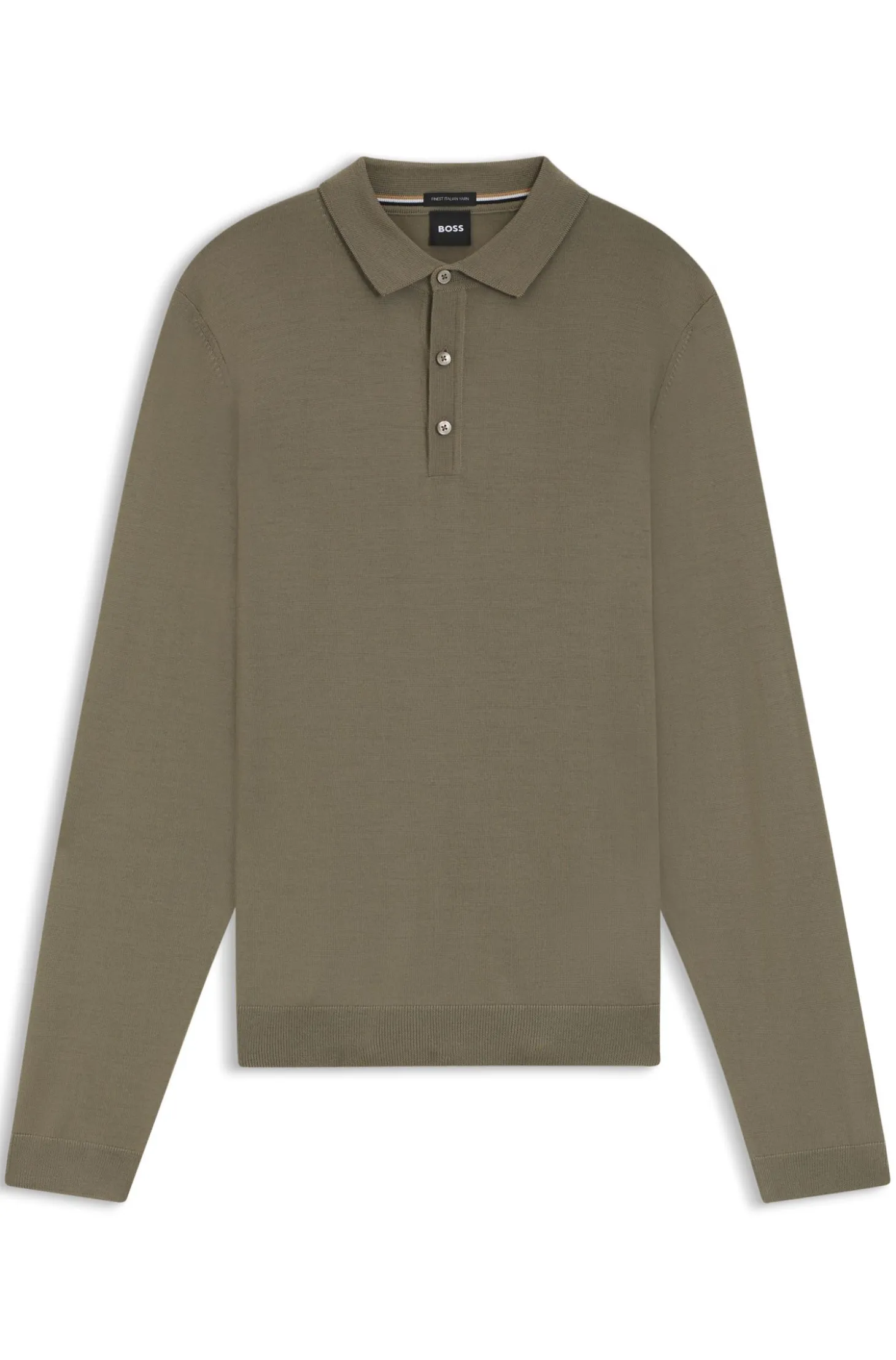 Regular-Fit Strick-Poloshirt aus Schurwolle