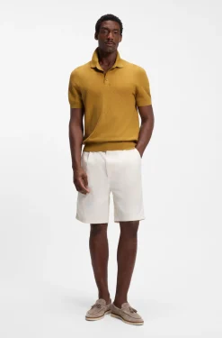 Regular-Fit Strick-Poloshirt aus strukturiertem Gewebe