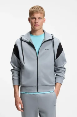 Regular-Fit Sweatshirt aus Spacer-Piqué mit Reißverschluss