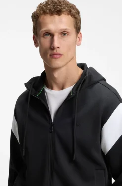 Regular-Fit Sweatshirt aus Spacer-Piqué mit Reißverschluss