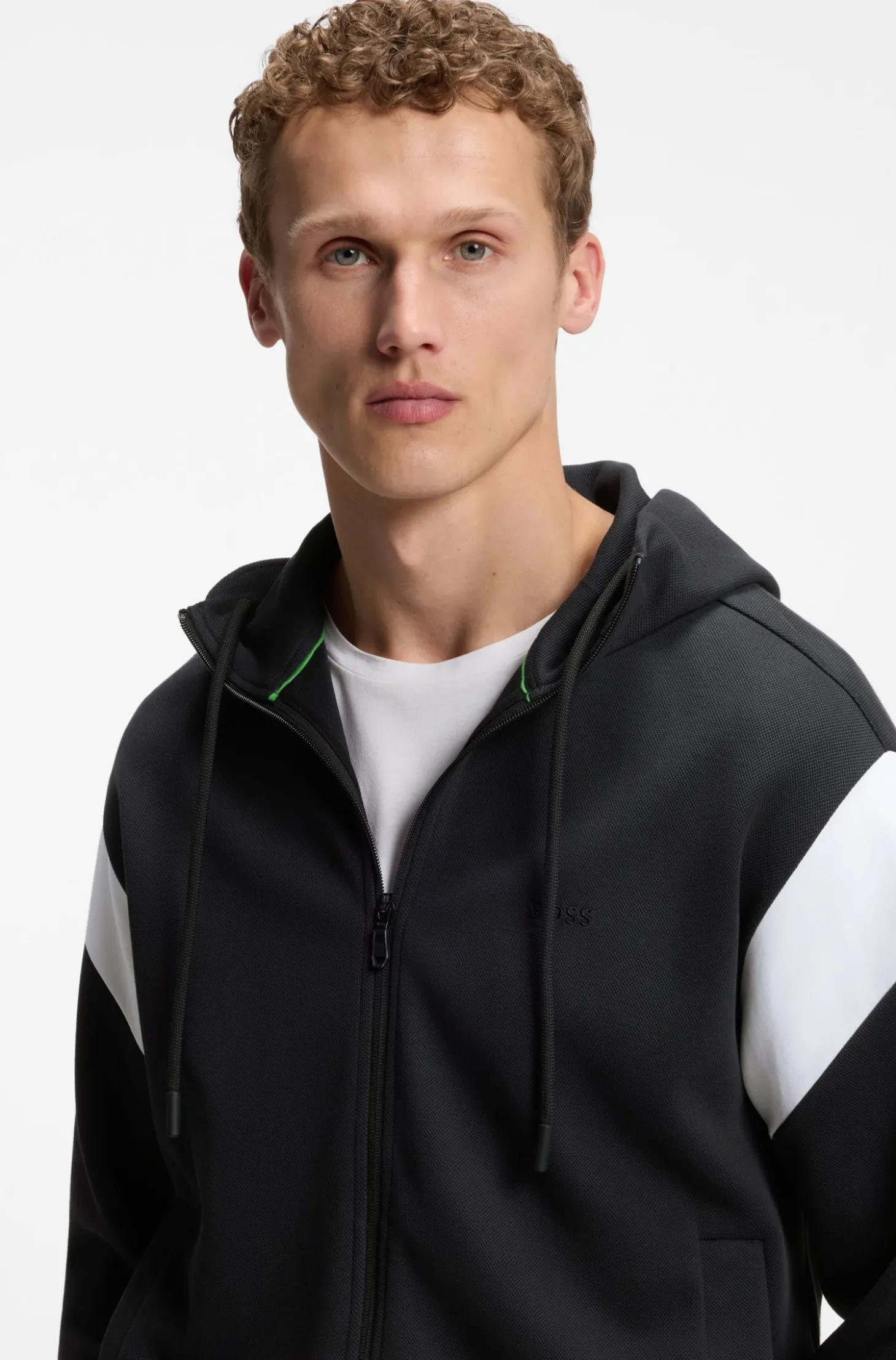 Regular-Fit Sweatshirt aus Spacer-Piqué mit Reißverschluss