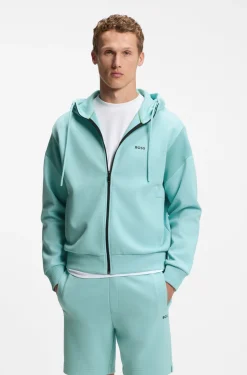 Regular-Fit Sweatshirt aus Spacer-Piqué mit Reißverschluss