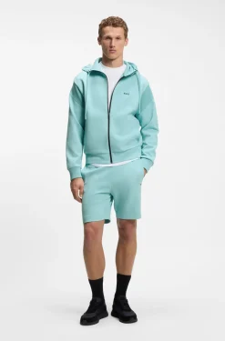 Regular-Fit Sweatshirt aus Spacer-Piqué mit Reißverschluss