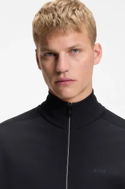 Regular-Fit Sweatshirt mit tonalem Jacquard-Tape