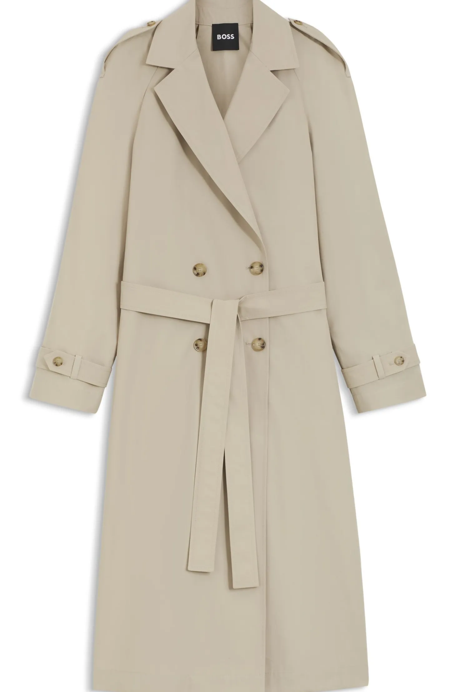 Regular-Fit Trenchcoat aus Stretch-Baumwolle