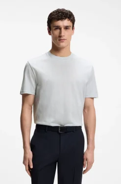 Regular-Fit T-Shirt aus Baumwolle mit erhabener Jacquard-Struktur