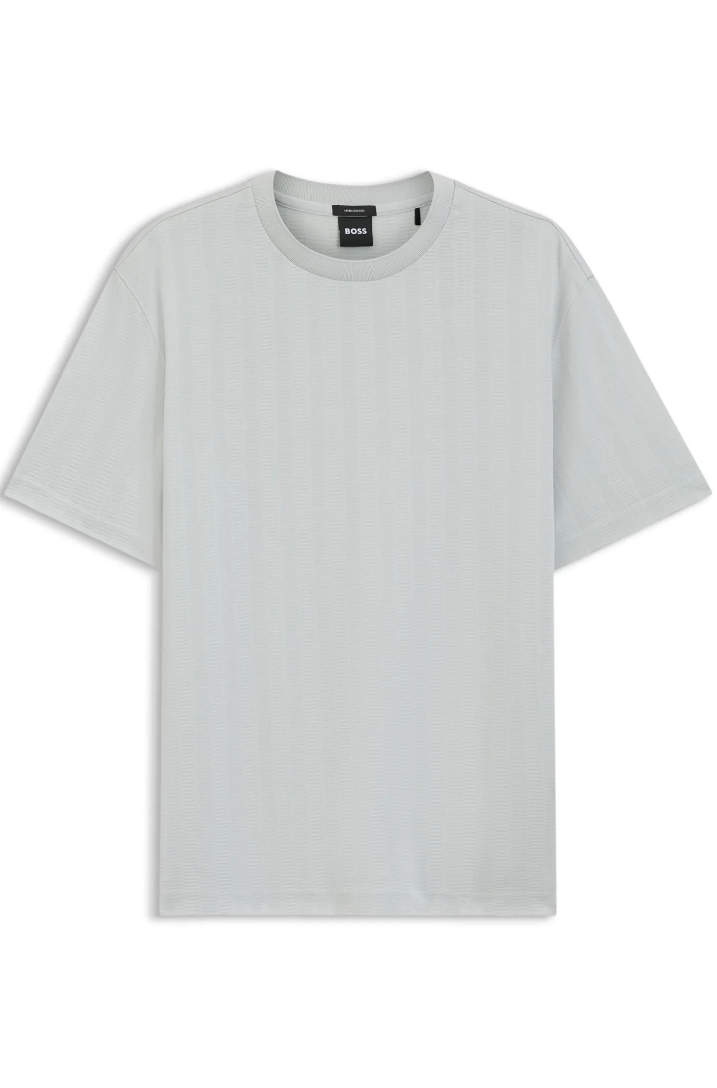 Regular-Fit T-Shirt aus Baumwolle mit erhabener Jacquard-Struktur