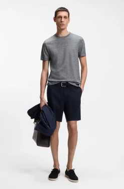 Regular-Fit T-Shirt aus Baumwolle und Leinen