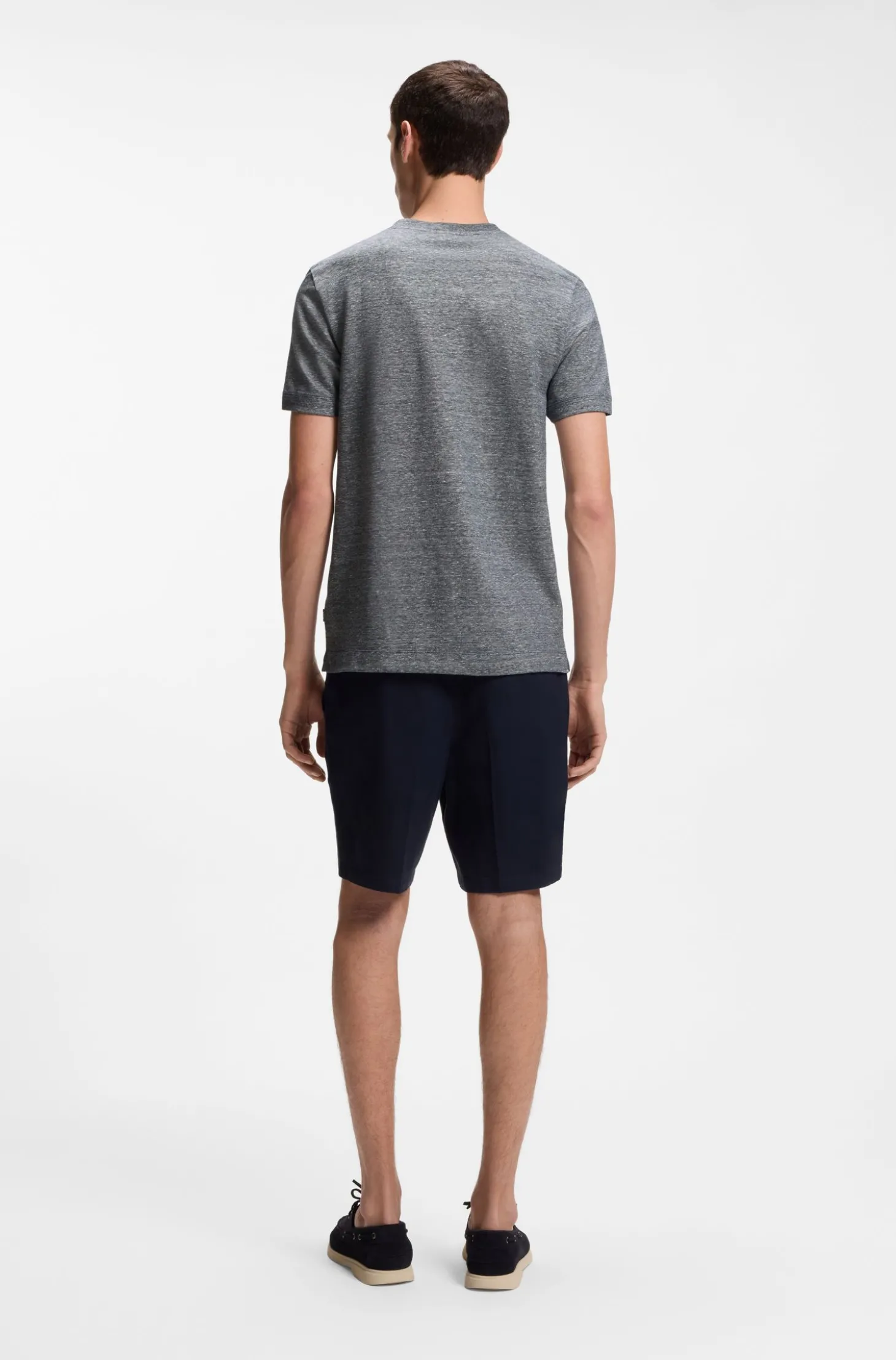 Regular-Fit T-Shirt aus Baumwolle und Leinen