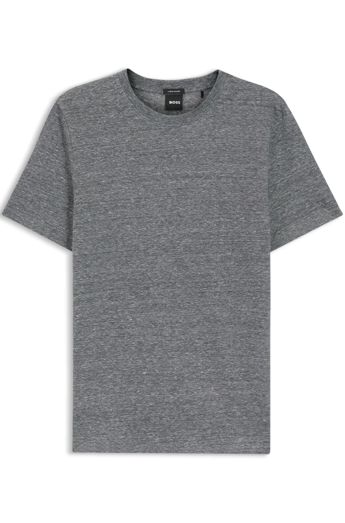 Regular-Fit T-Shirt aus Baumwolle und Leinen