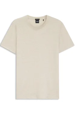 Regular-Fit T-Shirt aus Baumwolle und Leinen