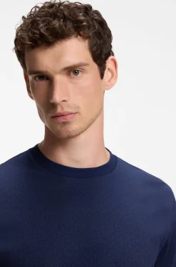Regular-Fit T-Shirt aus Baumwoll-Jacquard mit Seide
