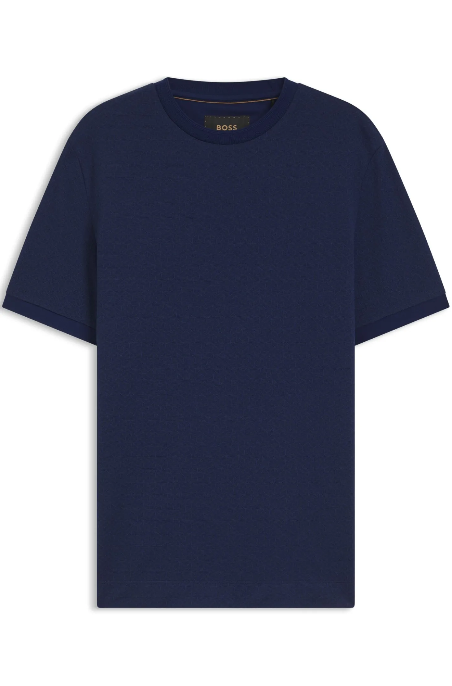 Regular-Fit T-Shirt aus Baumwoll-Jacquard mit Seide