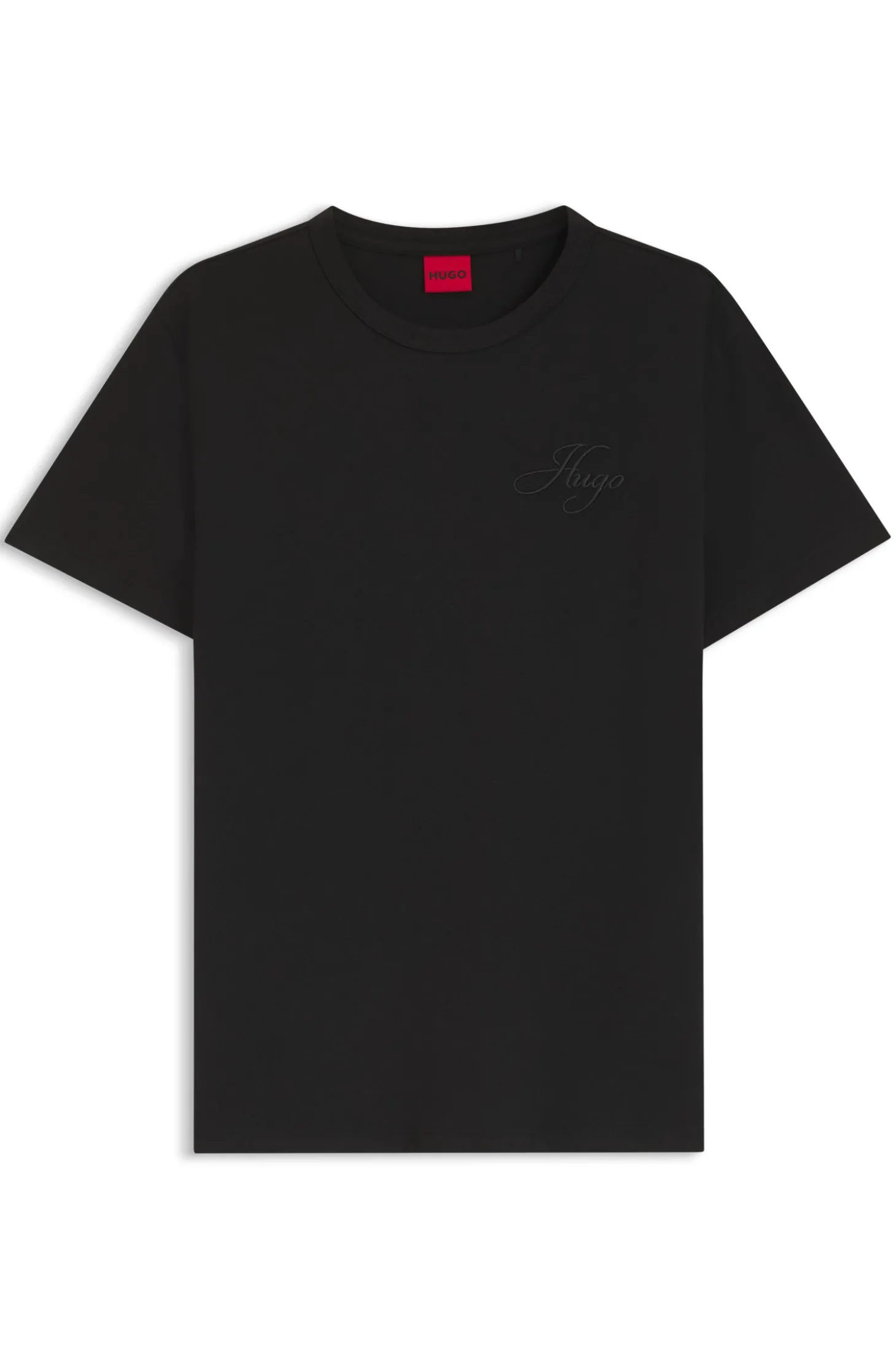 Regular-Fit T-Shirt aus Baumwoll-Jersey mit gesticktem Script-Logo
