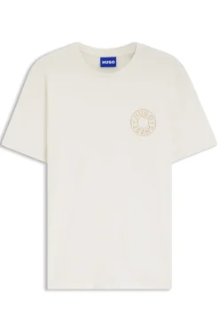 Regular-Fit T-Shirt aus Baumwolle mit Jeansknopf-Print