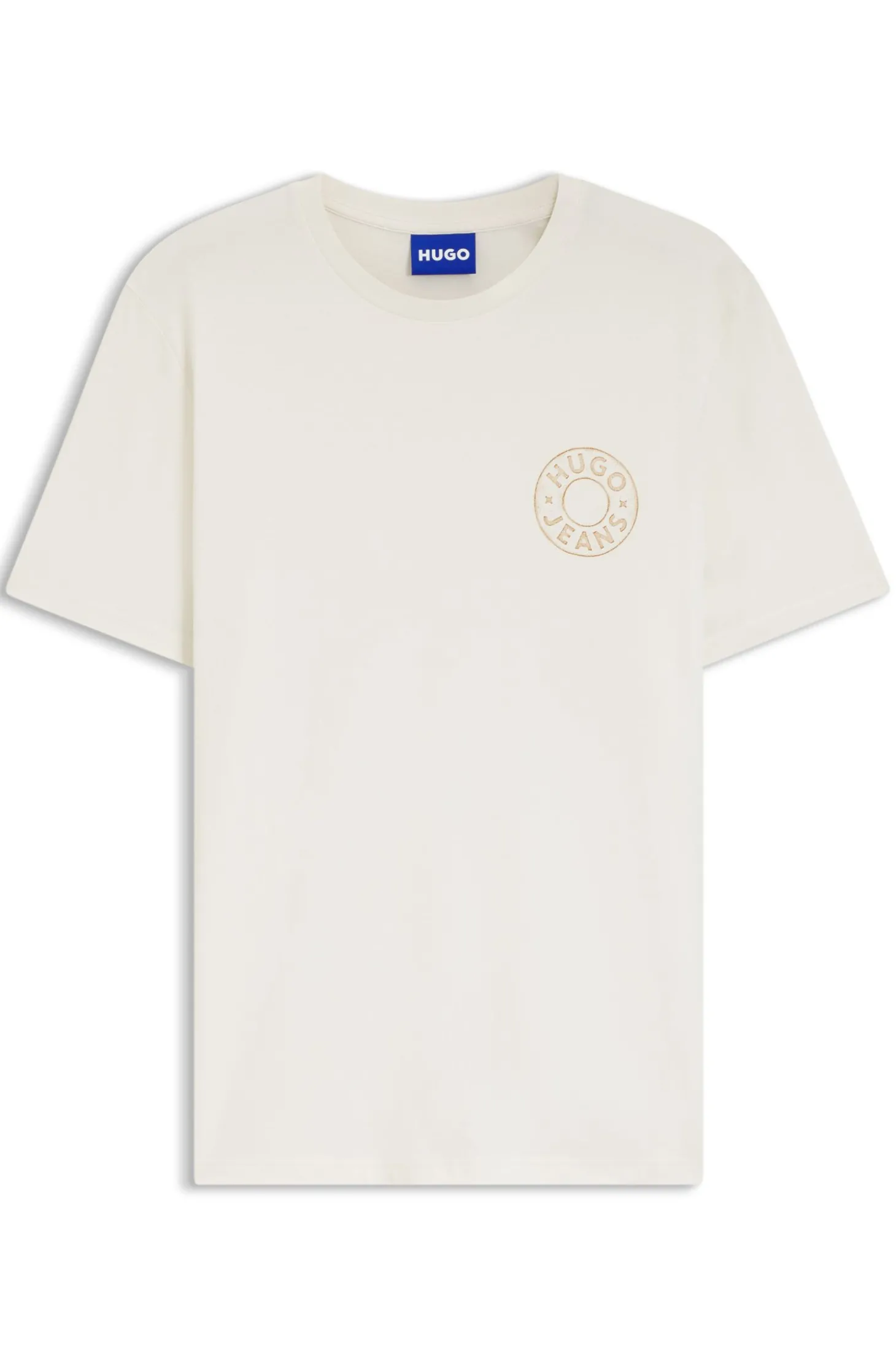 Regular-Fit T-Shirt aus Baumwolle mit Jeansknopf-Print
