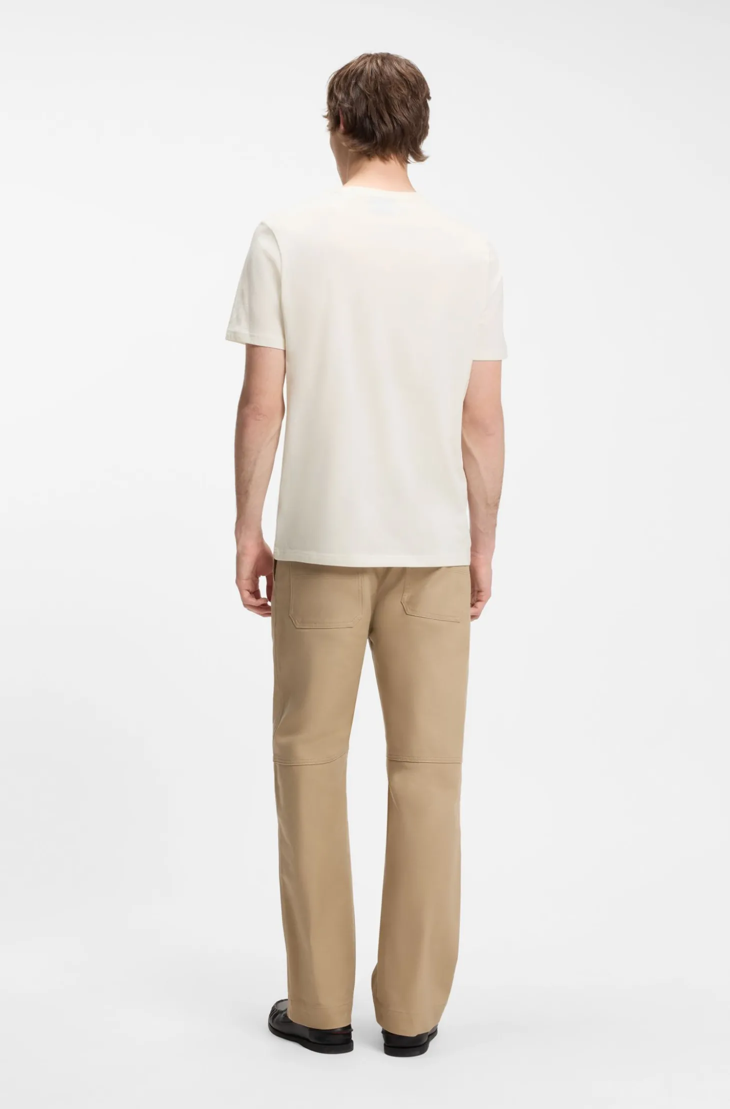 Regular-Fit T-Shirt aus Baumwolle mit Jeansknopf-Print