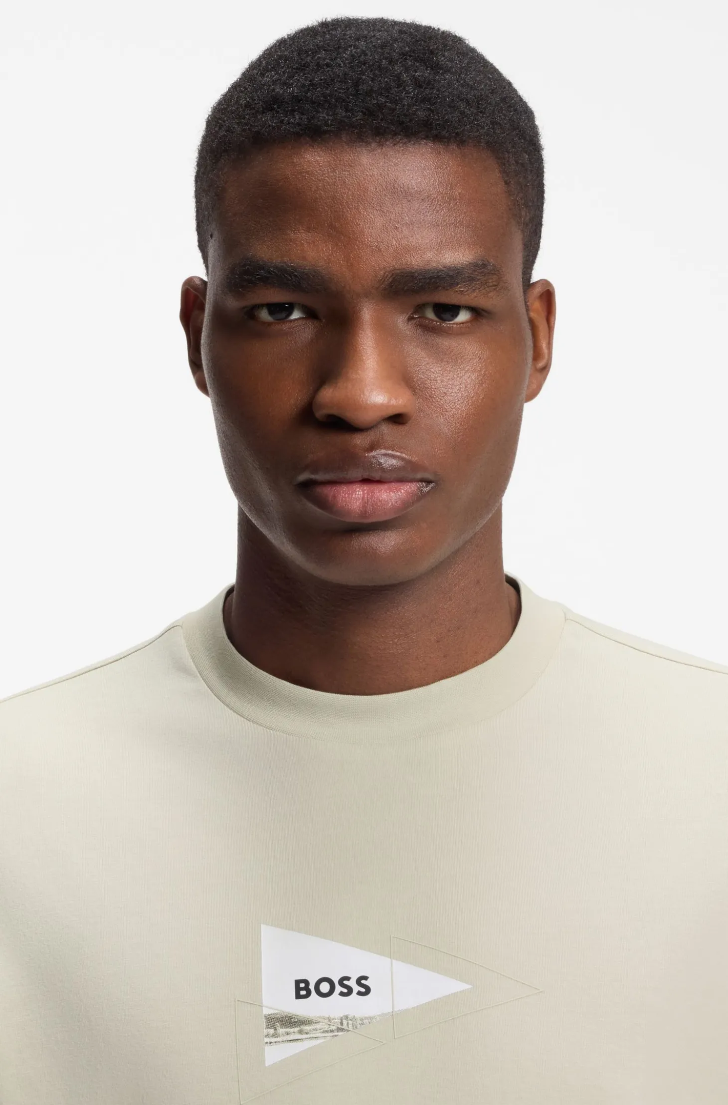 Regular-Fit T-Shirt aus Stretch-Baumwolle mit Foto-Print