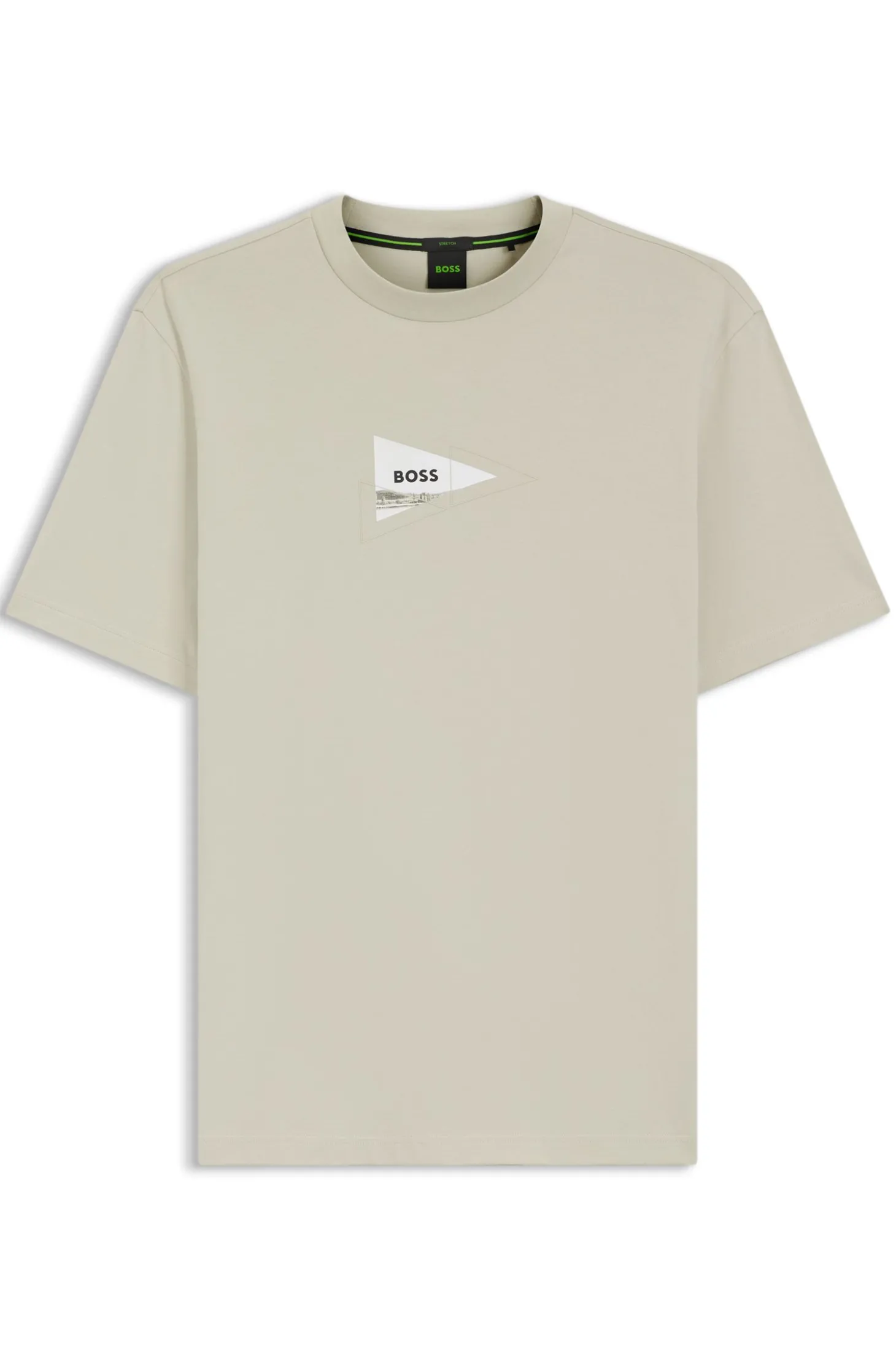Regular-Fit T-Shirt aus Stretch-Baumwolle mit Foto-Print