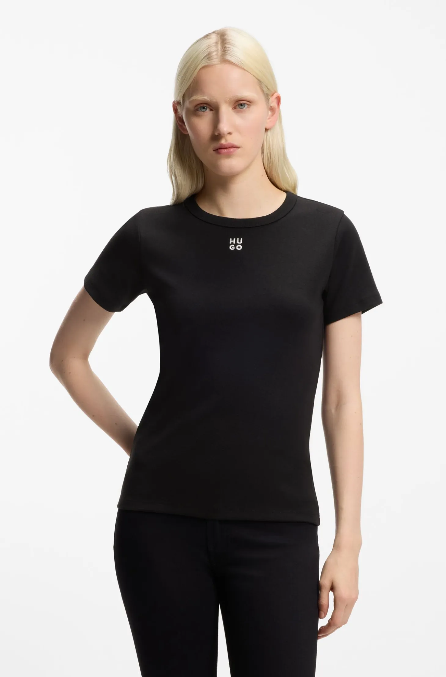 Regular-Fit T-Shirt mit gesticktem Stack-Logo