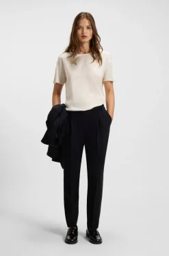 Regular-Fit T-Shirt mit Vorderseite aus Stretch-Seide