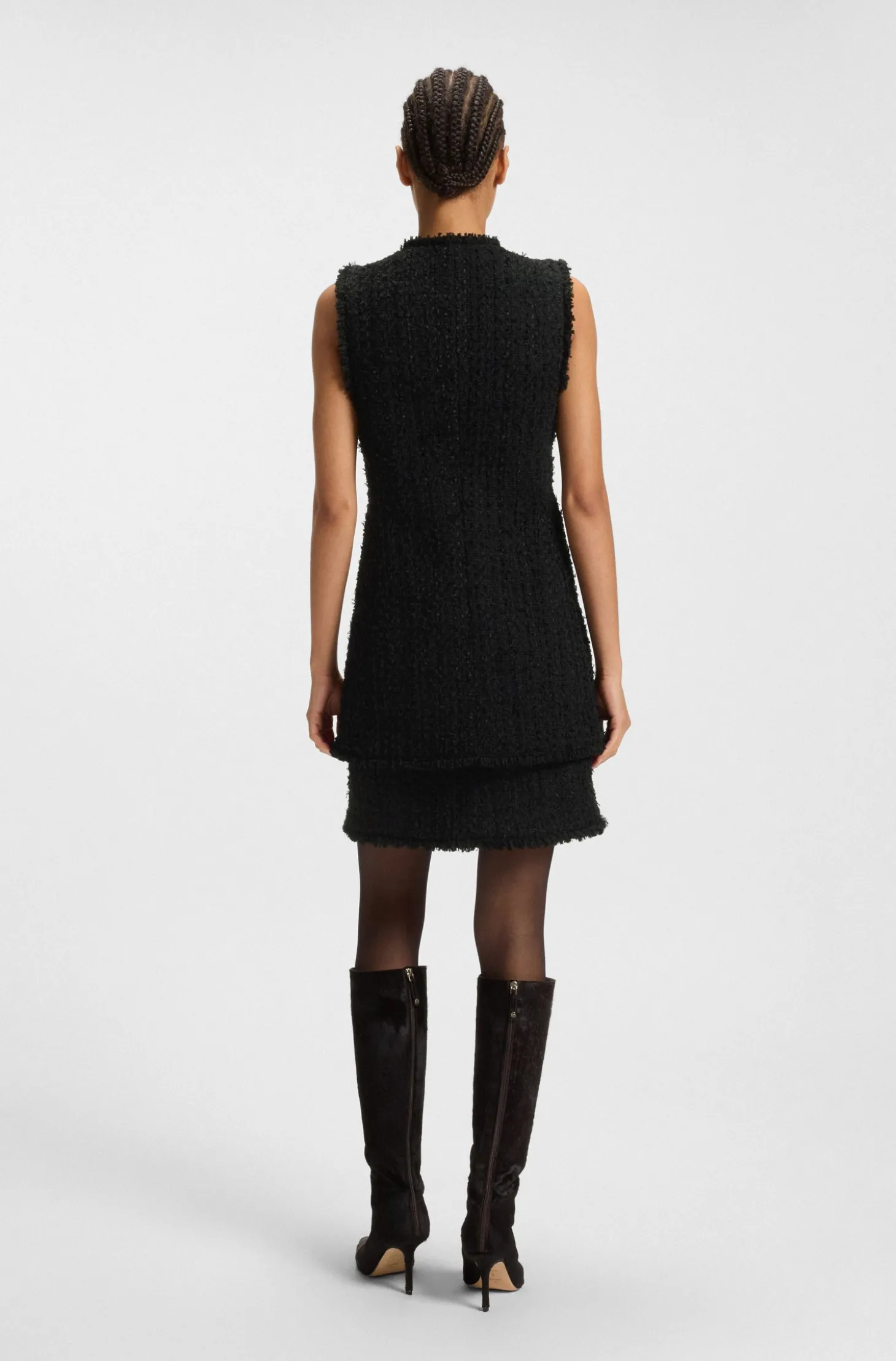 Regular-Fit Weste aus Samt-Tweed