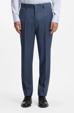 Regular-Fit Zweiteiler aus gestreifter Schurwolle