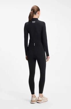 Reithose mit hohem Bund und Kniebesatz