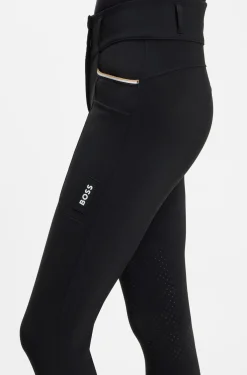 Reithose mit hohem Bund und Kniebesatz