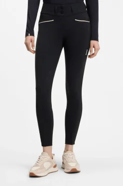 Reithose mit hohem Bund und Kniebesatz