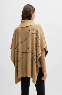Reitsport-Cape aus Baumwoll-Mix mit abstrakten Intarsien