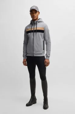 Reitsport-Hoodie aus italienischer Stretch-Baumwolle mit Reißverschluss