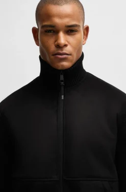 Reitsport-Jacke aus Veloursleder-Imitat mit Strickbündchen
