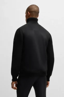Reitsport-Jacke aus Veloursleder-Imitat mit Strickbündchen