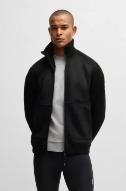 Reitsport-Jacke aus Veloursleder-Imitat mit Strickbündchen