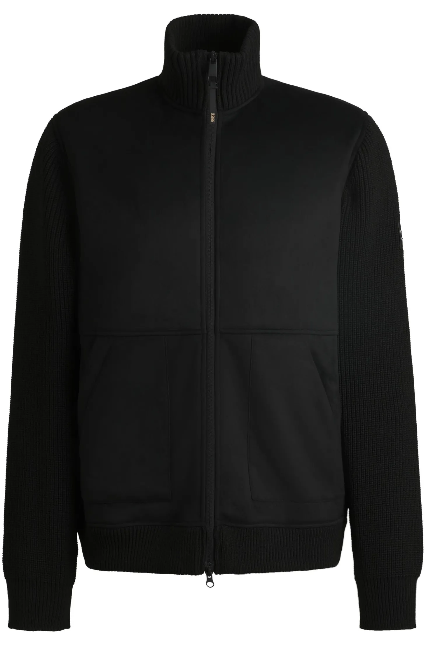 Reitsport-Jacke aus Veloursleder-Imitat mit Strickbündchen