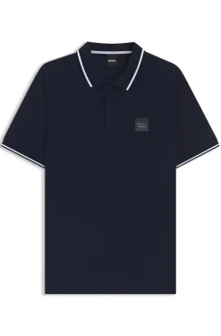 Reitsport-Polohemd aus Stretch-Baumwolle mit Logo-Aufnäher
