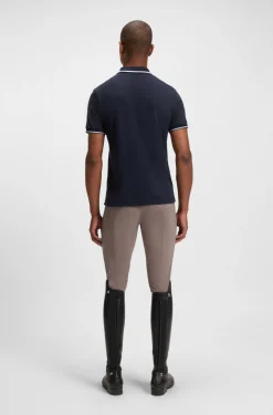 Reitsport-Polohemd aus Stretch-Baumwolle mit Logo-Aufnäher