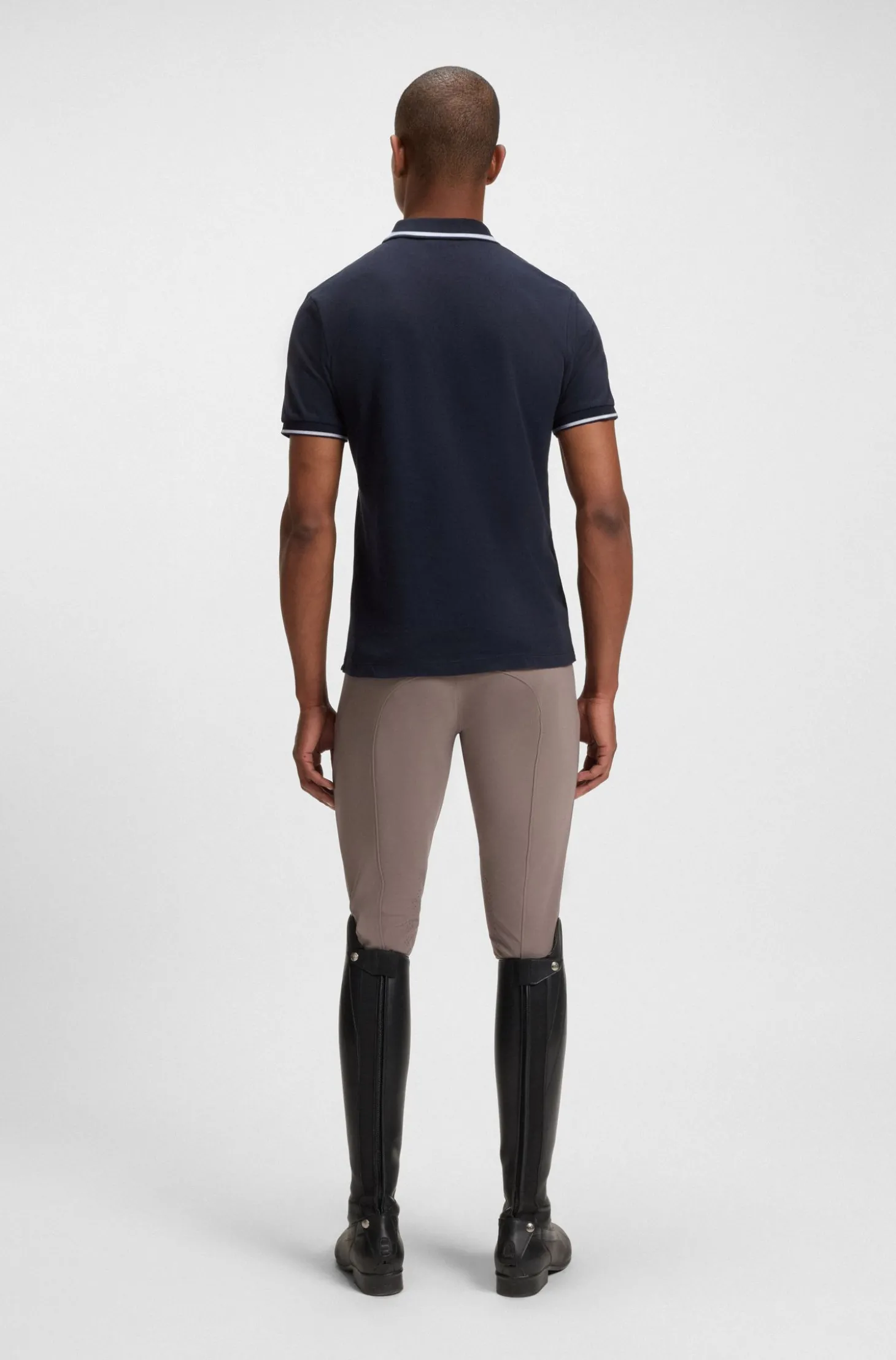 Reitsport-Polohemd aus Stretch-Baumwolle mit Logo-Aufnäher