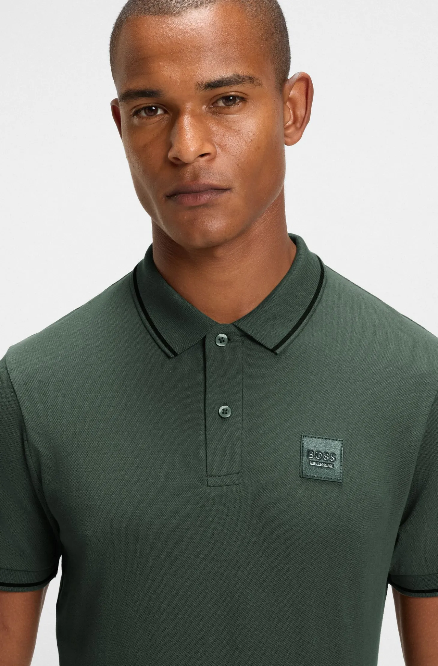 Reitsport-Polohemd aus Stretch-Baumwolle mit Logo-Aufnäher