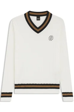 Reitsport-Pullover aus Baumwolle mit Zopfmuster