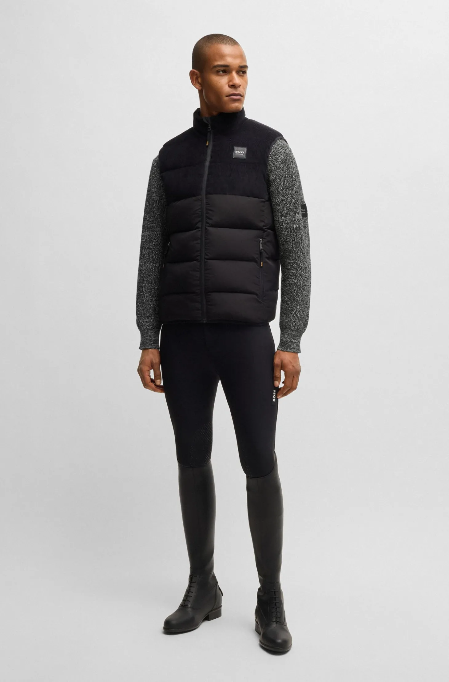 Reitsport-Pullover aus meliertem Strick