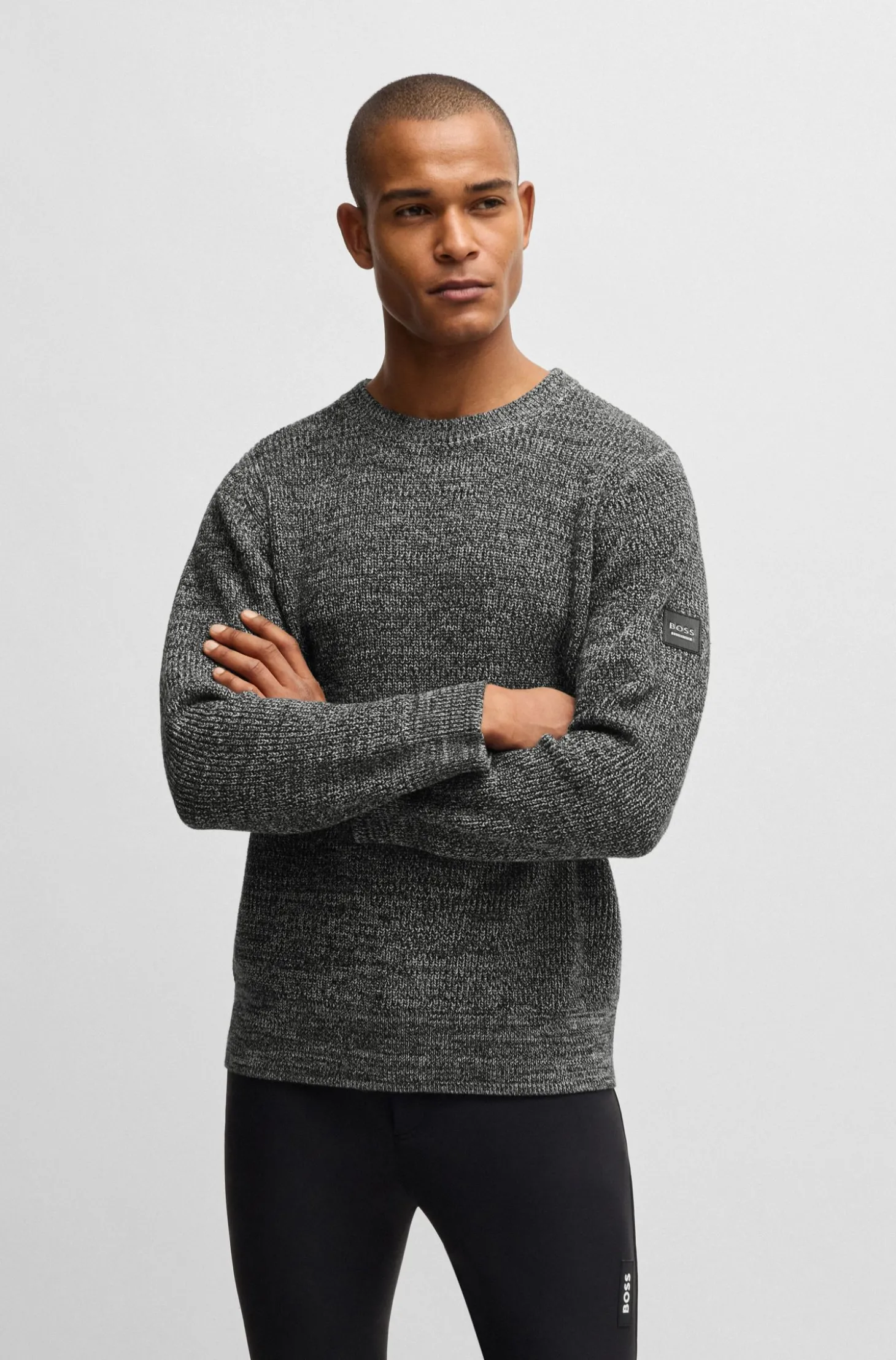 Reitsport-Pullover aus meliertem Strick