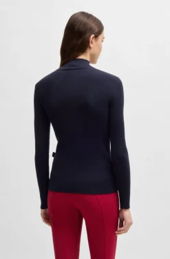 Reitsport-Pullover mit Rippstruktur und Troyerkragen