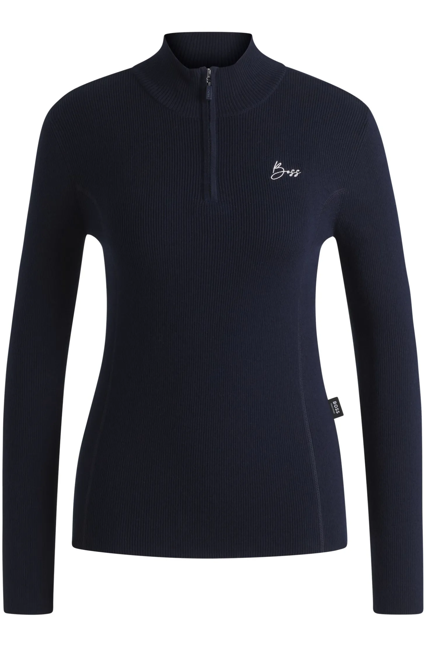 Reitsport-Pullover mit Rippstruktur und Troyerkragen