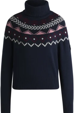 Reitsport-Rollkragenpullover mit Strickmuster