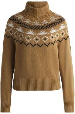 Reitsport-Rollkragenpullover mit Strickmuster